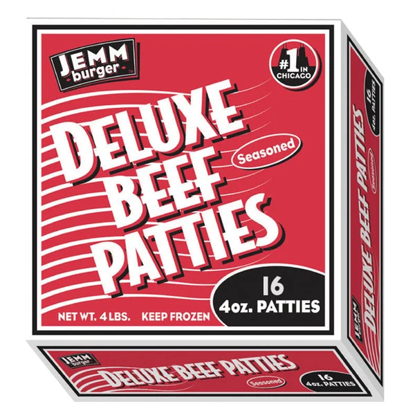 Jemm Burger Deluxe Beef Patties 4 LB Jemm Burger Deluxe Beef Patties 4 LB