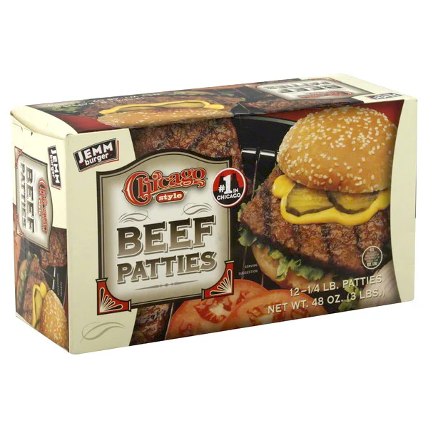Jemm Chicago Style Beef Patties 3 LB Jemm Chicago Style Beef Patties 3 LB