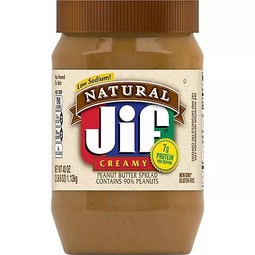 Jif Natural Creamy Peanut Butter 40 Oz Jif Natural Creamy Peanut Butter 40 Oz