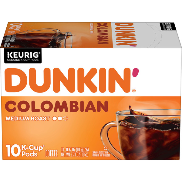 Dunkin' K-Cup Colombian Medium Roast 10 Pods 3.70 Oz