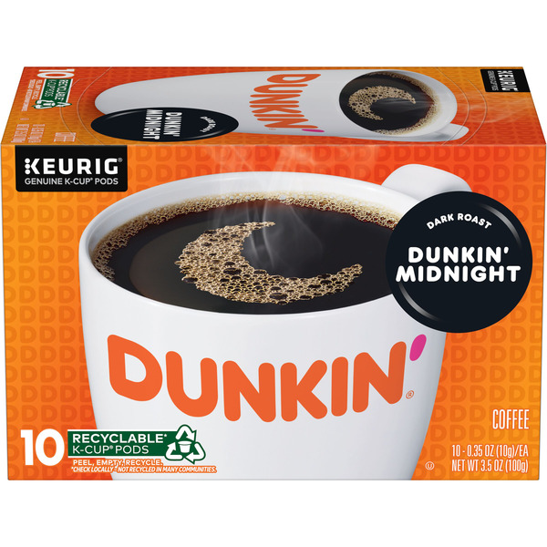 Dunkin' K-Cup Midnight Dark Roast 10 Pods 3.5 Oz