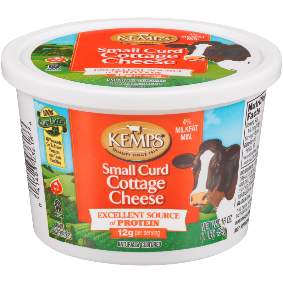 Kemps Cottage Cheese, Cold And Delicious With Salt or Pepper.