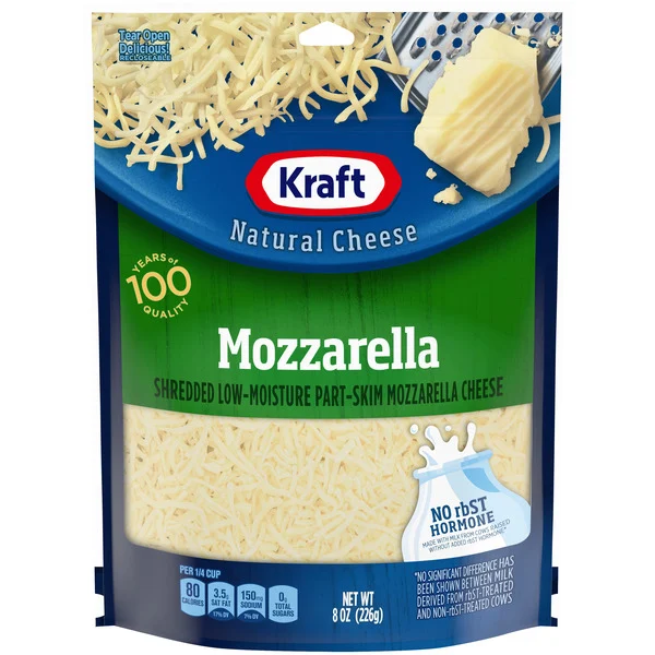 Kraft Natural Cheese Mozzarella Shredded Cheese 8 Oz Kraft Natural Cheese Mozzarella Shredded Cheese 8 Oz
