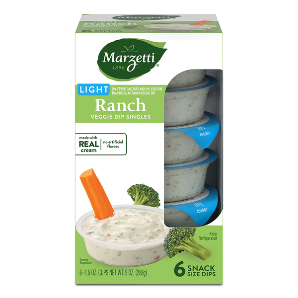 Marzetti Light Ranch Veggie Dip Six 1.5Oz Cups