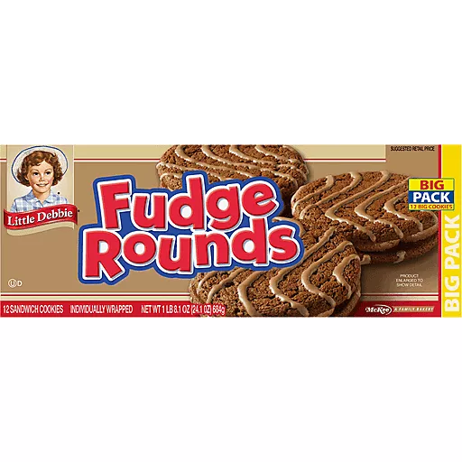 Little Debbie Fudge Rounds 12 Cookies 1 LB 8.1 Oz