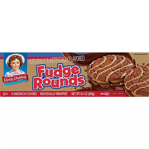 Little Debbie Fudge Rounds 8 Cookies 9.5 Oz