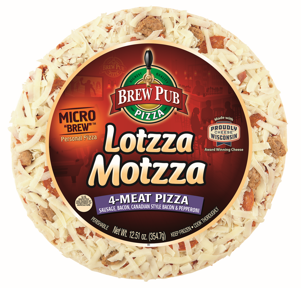 Micro Brew 4 Meat Personal Pizza 12.51 Oz Micro Brew 4 Meat Personal Pizza 12.51 Oz