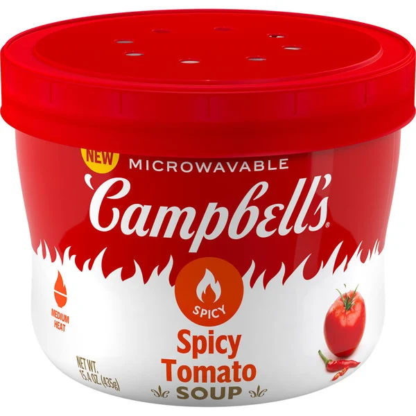Campbell's Microwavable Spicy Tomato Soup 15.4 Oz