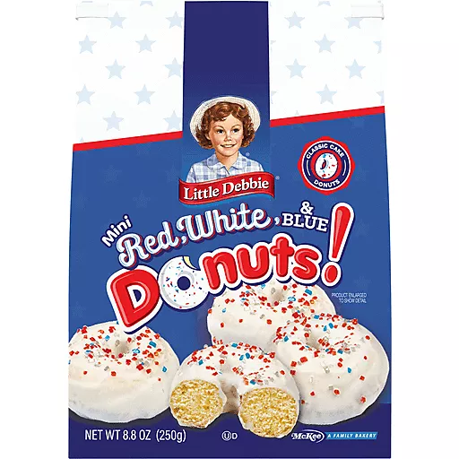 Mini Red White and Blue Donuts 8.8 Oz