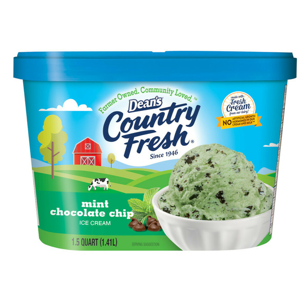 Dean's Country Fresh Mint Chocolate Chip Ice Cream 1.5 Quart