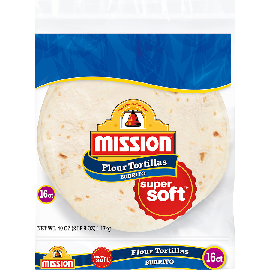 MissionFlourTortillasBurritoSuperSoft16Each40Oz MissionFlourTortillasBurritoSuperSoft16Each40Oz