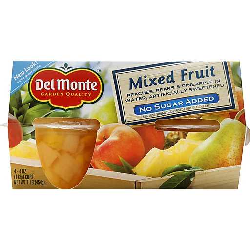 Mixed Peaches, Pears & Pineapple Four 4 Oz Cups