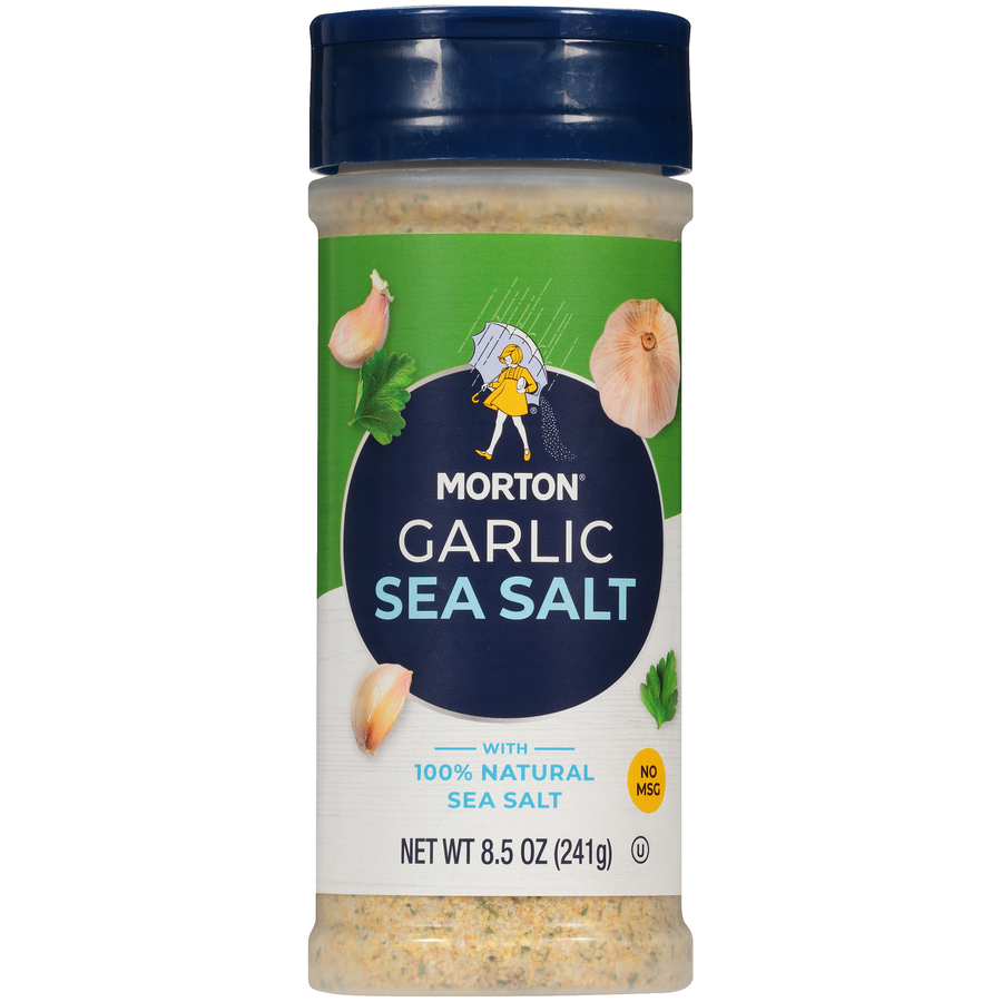 MortonGarlicSeaSalt100PercentNatural8.5Oz MortonGarlicSeaSalt100PercentNatural8.5Oz