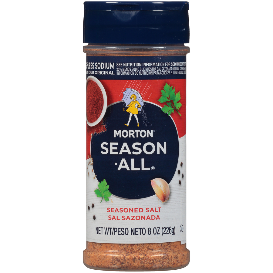 MortonSeasonAllSeasonedSaltLessSodium8Oz MortonSeasonAllSeasonedSaltLessSodium8Oz