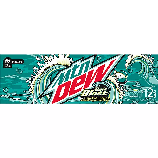 Mountain Dew Baja Blast Twelve 12 FL Oz Cans Mountain Dew Baja Blast Twelve 12 FL Oz Cans
