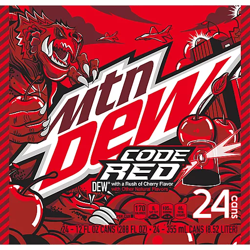 Mountain Dew Code Red Twenty-Four 12 FL Oz Cans Mountain Dew Code Red Twenty-Four 12 FL Oz Cans