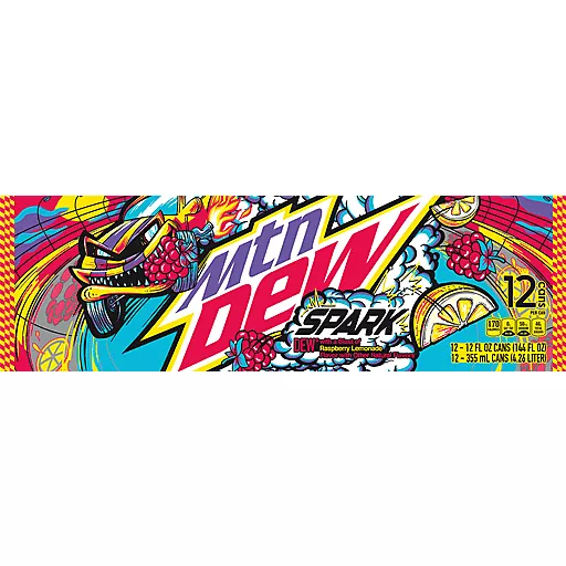 Mtn Dew Spark Raspberry Lemonade Twelve 12 FL Oz Cans Mtn Dew Spark Raspberry Lemonade Twelve 12 FL Oz Cans
