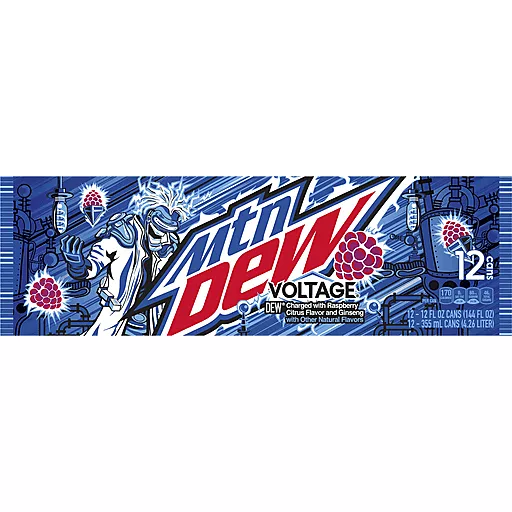 Mtn Dew Voltage Raspberry Citrus Twelve 12 FL Oz Cans Mtn Dew Voltage Raspberry Citrus Twelve 12 FL Oz Cans