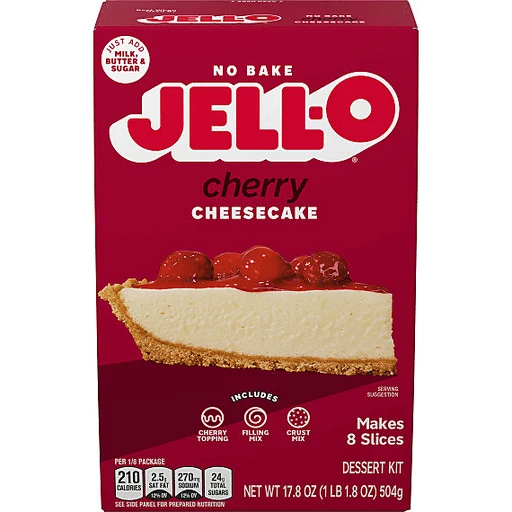 No Bake Jello Cherry Cheesecake 17.8 Oz