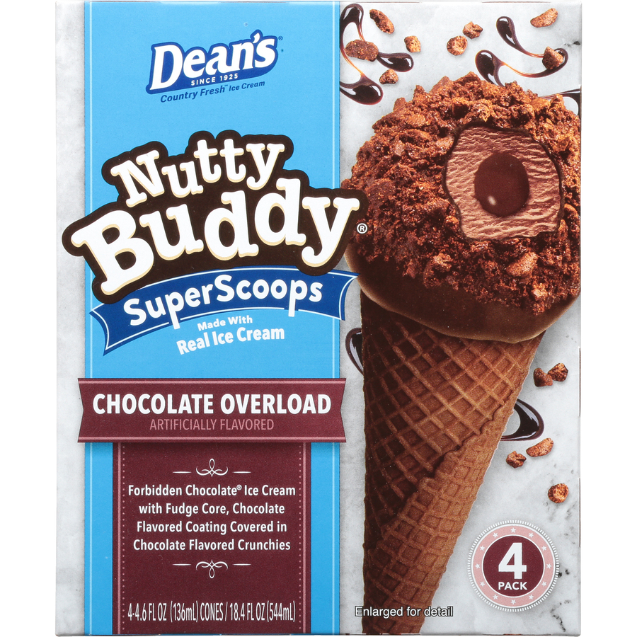 NuttyBuddySuperScoopsChocolateOverloadConesFourPack18.4FLOz