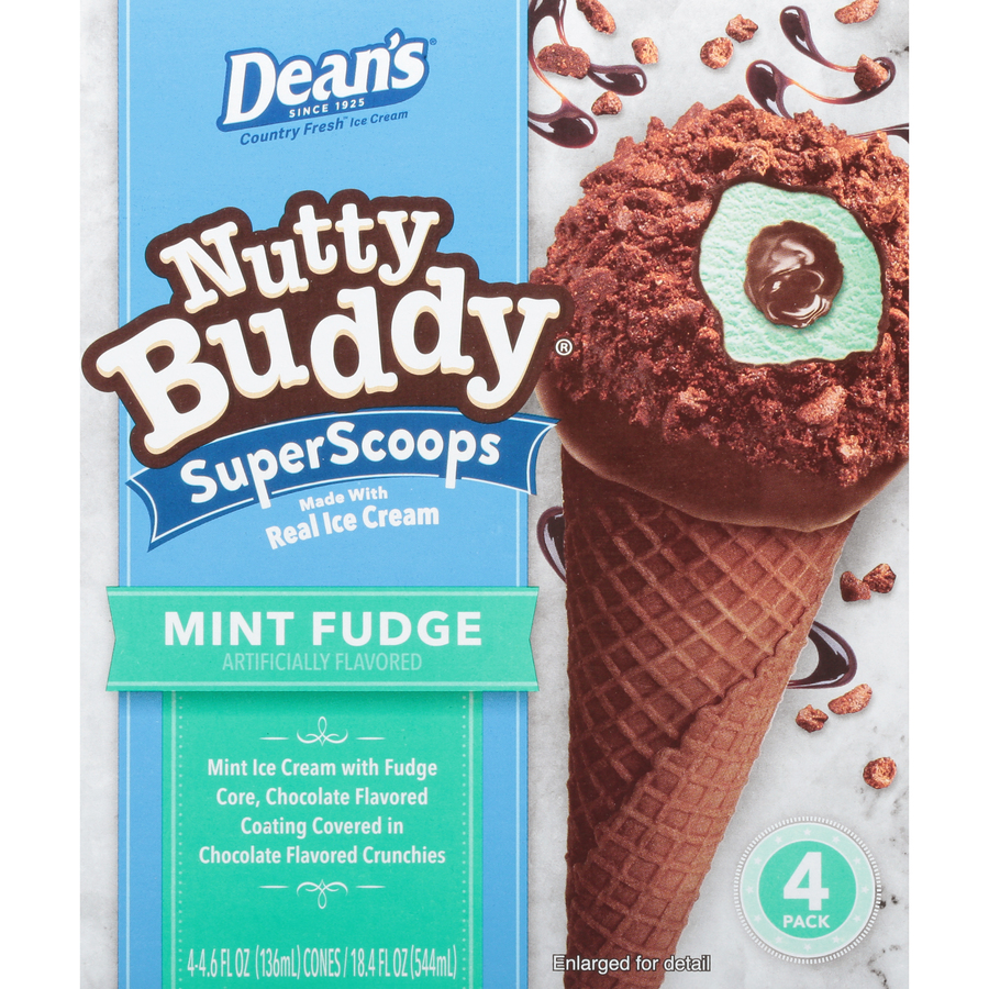 NuttyBuddySuperScoopsMintFudgeConesFourPack18.4FLOz