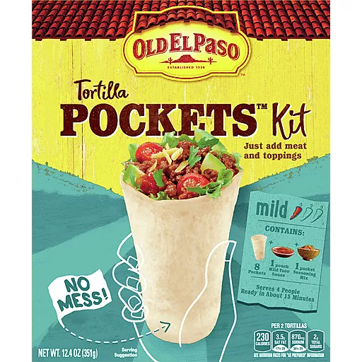 Old El Paso 8 Tortilla Pockets Kit 12.4 Oz Old El Paso 8 Tortilla Pockets Kit 12.4 Oz