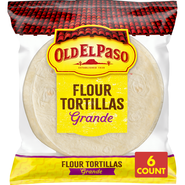 Old El Paso Grande Flour Tortillas 6 Each