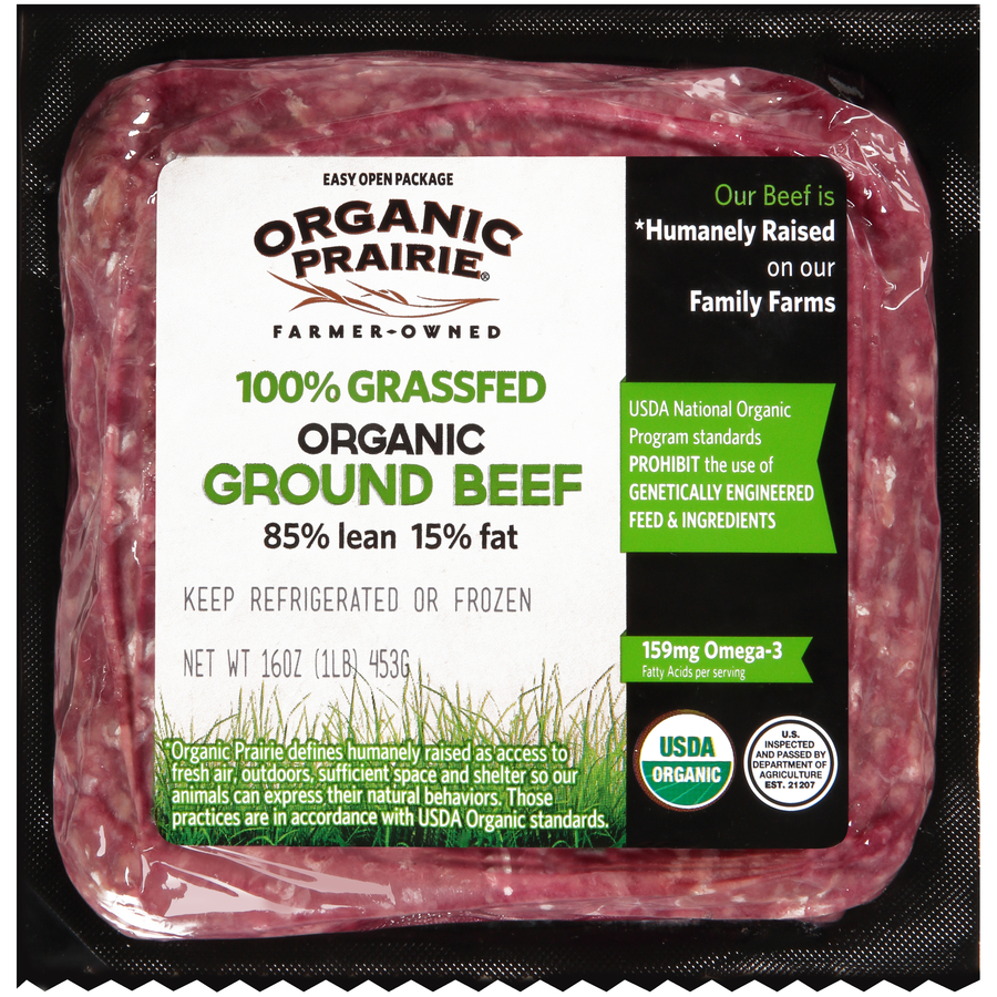 OrganicPrairie100PercentGrassfed8515FatGroundBeef16Oz OrganicPrairie100PercentGrassfed8515FatGroundBeef16Oz