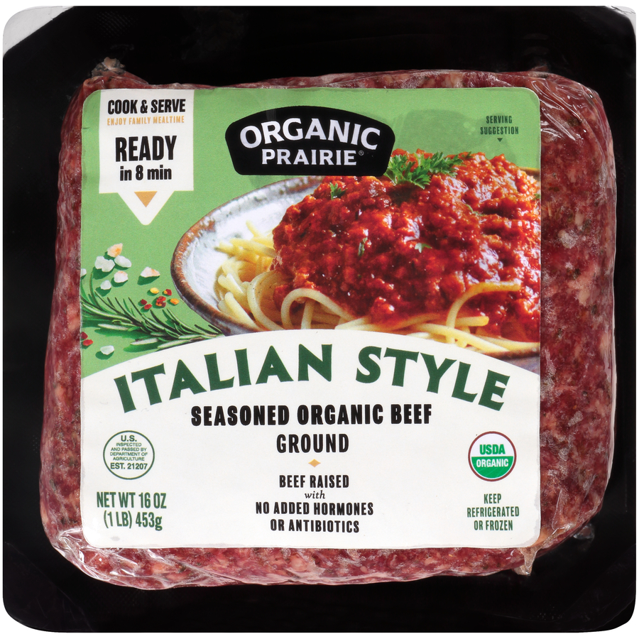 OrganicPrairieItalianStyleSeasonedOrganicGroundBeef16Oz OrganicPrairieItalianStyleSeasonedOrganicGroundBeef16Oz