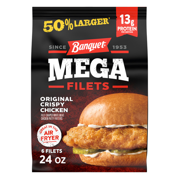 Banquet Original Crispy Chicken Mega Filets 24 Oz 