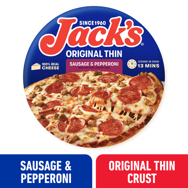 Jack's Original Thin Sausage & Pepperoni 15 Oz Jack's Original Thin Sausage & Pepperoni 15 Oz