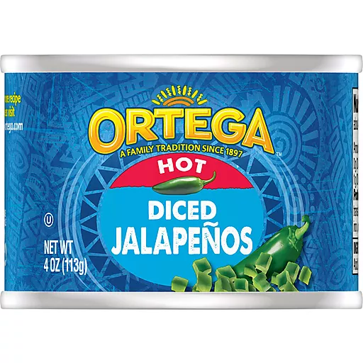Ortega Hot Diced Jalapeños 4 FL Oz