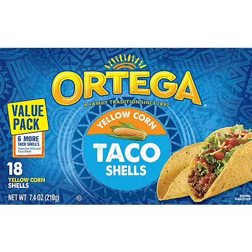 Ortega Yellow Corn Taco Shells 18 Each 7.4 Oz