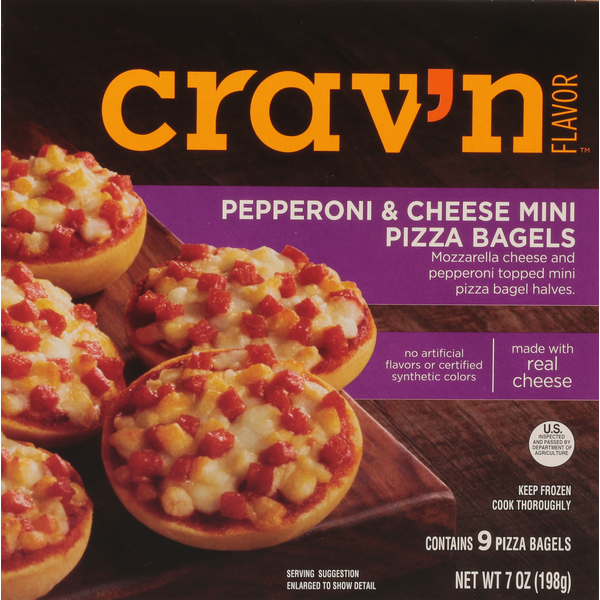 Crav'n Pepperoni & Cheese Mini Pizza Bagels 7 Oz