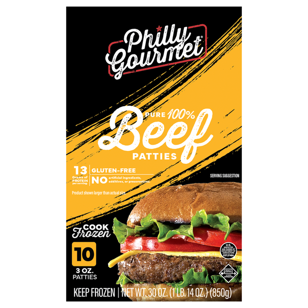 Philly Gourmet Pure Beef Patties 30 Oz Philly Gourmet Pure Beef Patties 30 Oz