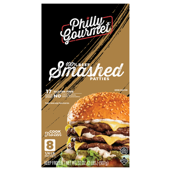 Philly Gourmet Smashed Patties 2 LB Philly Gourmet Smashed Patties 2 LB