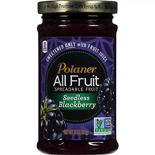 Polaner Spreadable Seedless Blackberry 10 Oz Polaner Spreadable Seedless Blackberry 10 Oz