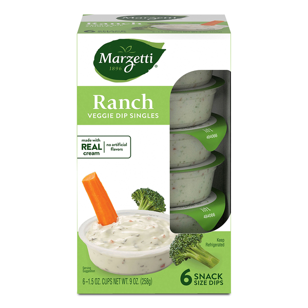 Marzetti Ranch Veggie Dip Singles Six 1.5 Oz Cups
