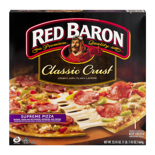 Red Baron Pizza, No, Not The Pilot, But The Baked Cheesy Dish.