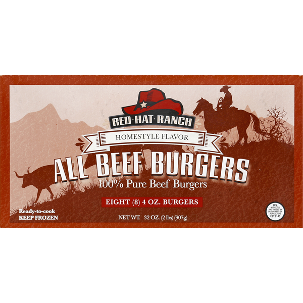 Red Hat Ranch Homestyle Beef Burgers 2 LB Red Hat Ranch Homestyle Beef Burgers 2 LB