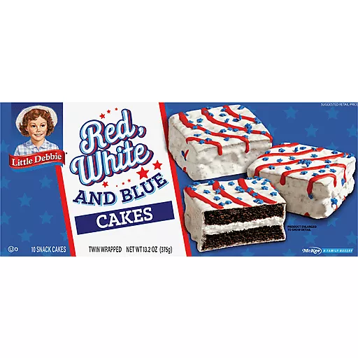 Red, White and Blue Chocolate Cakes Ten Each 13.2 Oz