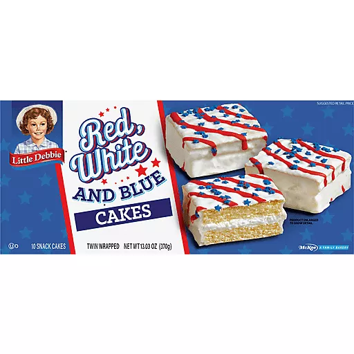 Red, White and Blue Yellow Cakes Ten Each 13.3 Oz