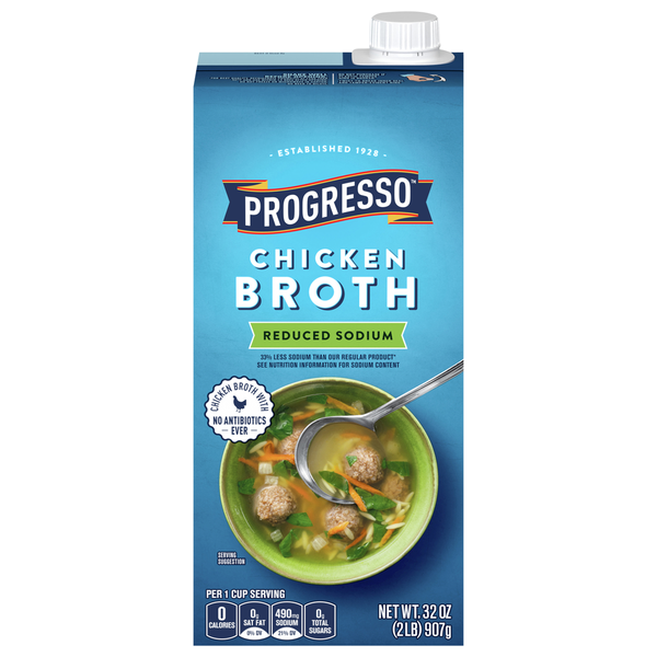 Progresso Reduced Sodium Chicken Broth 32 Oz