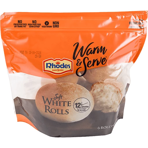 Rhodes Soft White Rolls 6 Rolls