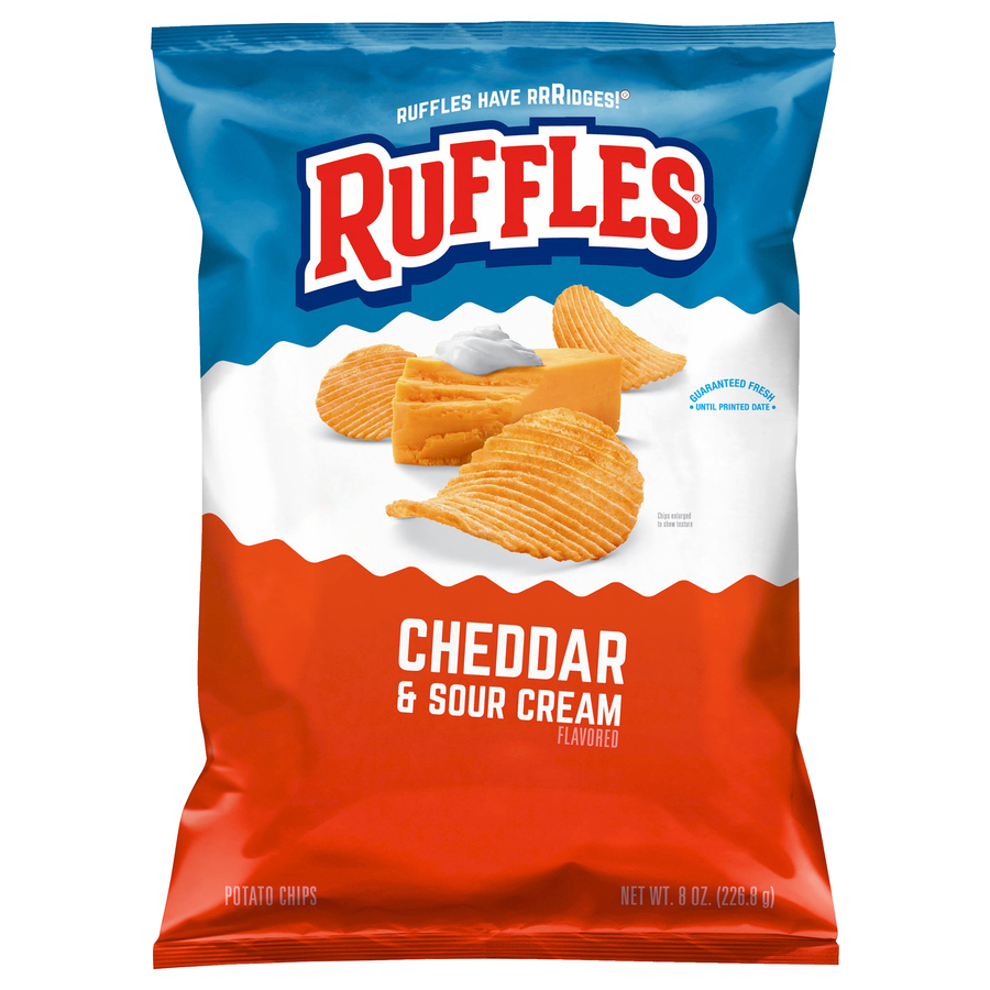 RufflesCheddarSourCreamFlavoredPotatoChips8Oz RufflesCheddarSourCreamFlavoredPotatoChips8Oz