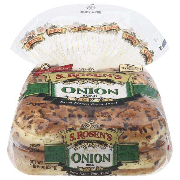 S. Rosen's Klassic Onion Buns 8 Each 1 LB 6 Oz