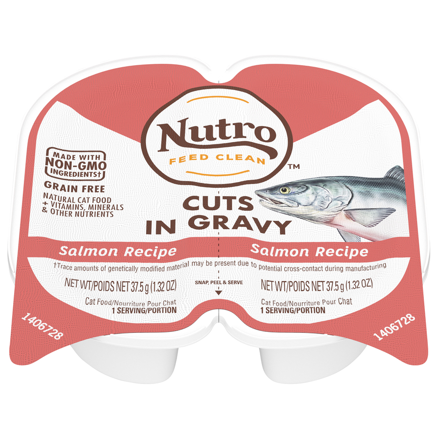 Nutro Salmon Recipe Cuts In Gravy Two 1.32 Oz Containers