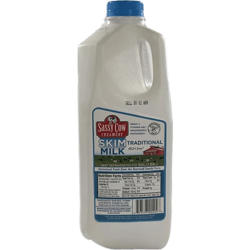 SassyCowCreamerySkimMilkTraditionalHalfGallon
