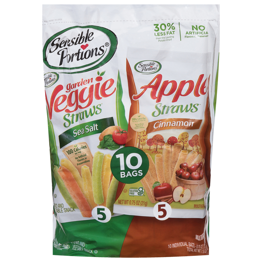 SensiblePortionsSeaSaltCinnamonStrawsTenBags0.75OzEach