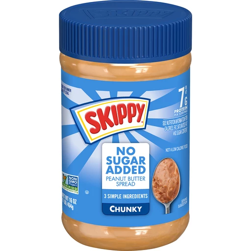 Skippy Chunky Peanut Butter No Sugar 16 Oz Skippy Chunky Peanut Butter No Sugar 16 Oz